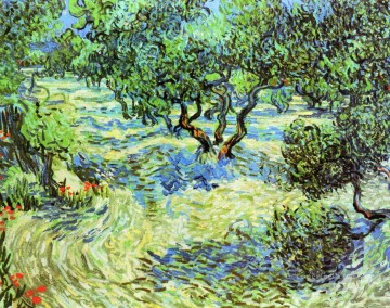  azul Pintura al %C3%B3leo - Olivar Cielo Azul Brillante Vincent van Gogh